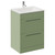 Napoli 460 Olive Green 600mm 2 Drawer Vanity Unit with Angel Basin Left Hand View