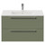 Napoli 390 Olive Green 800mm Wall Mounted 2 Drawer Vanity Unit with Angel Basin Front View