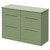 Napoli 460 Olive Green 1200mm 4 Drawer Vanity Unit for Countertop Basins Right Hand View