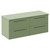 Napoli 460 Olive Green 1200mm Wall Mounted 4 Drawer Vanity Unit for Countertop Basins Left Hand View