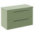 Napoli 390 Olive Green 800mm Wall Mounted 2 Drawer Vanity Unit for Countertop Basins Left Hand View