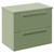 Napoli 390 Olive Green 600mm Wall Mounted 2 Drawer Vanity Unit for Countertop Basins Left Hand View
