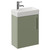 Napoli Cube Olive Green 400mm Wall Mounted Single Door Vanity Unit with Align Basin Left Hand View
