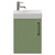 Napoli Cube Olive Green 400mm Wall Mounted Single Door Vanity Unit with Align Basin Front View thumbnail