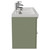 Napoli 390 Olive Green 1200mm Wall Mounted 4 Drawer Vanity Unit with Double Glide Basins Side View