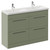 Napoli 390 Olive Green 1200mm 4 Drawer Vanity Unit with Double Glide Basins Left Hand View