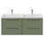 Napoli 390 Olive Green 1200mm Wall Mounted 4 Drawer Vanity Unit with Double Lucia Basins Front View