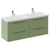 Napoli 390 Olive Green 1200mm Wall Mounted 4 Drawer Vanity Unit with Double Lucia Basins Left Hand View