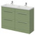 Napoli 390 Olive Green 1200mm 4 Drawer Vanity Unit with Double Lucia Basins Right Hand View