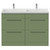 Napoli 390 Olive Green 1200mm 4 Drawer Vanity Unit with Double Lucia Basins Front View