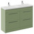 Napoli 390 Olive Green 1200mm 4 Drawer Vanity Unit with Double Lucia Basins Left Hand View thumbnail