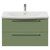 Napoli 390 Olive Green 800mm Wall Mounted 2 Drawer Vanity Unit with Arc Basin Front View