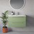 Napoli 390 Olive Green 800mm Wall Mounted 2 Drawer Vanity Unit with Arc Basin Lifestyle Image thumbnail
