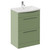 Napoli 390 Olive Green 600mm 2 Drawer Vanity Unit with Arc Basin Left Hand View thumbnail
