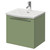 Napoli 390 Olive Green 500mm Wall Mounted Single Drawer Vanity Unit with Arc Basin Right Hand View thumbnail