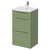 Napoli 390 Olive Green 500mm 2 Drawer Vanity Unit with Arc Basin Right Hand View