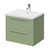 Napoli 460 Olive Green 600mm Wall Mounted 2 Drawer Vanity Unit with Glide Basin Right Hand View thumbnail