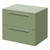 Napoli 460 Olive Green 600mm Wall Mounted 2 Drawer Vanity Unit for Countertop Basins Right Hand View thumbnail