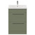 Napoli 460 Olive Green 600mm 2 Drawer Vanity Unit with Glide Basin Front View