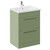 Napoli 460 Olive Green 600mm 2 Drawer Vanity Unit with Glide Basin Left Hand View