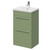 Napoli 390 Olive Green 500mm 2 Drawer Vanity Unit with Glide Basin Right Hand View thumbnail