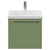 Napoli 390 Olive Green 500mm Wall Mounted Single Drawer Vanity Unit with Glide Basin Front View