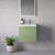 Napoli 390 Olive Green 500mm Wall Mounted Single Drawer Vanity Unit with Glide Basin Lifestyle Image thumbnail