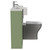 Napoli 250 Olive Green 1000mm 2 Door Vanity Unit Toilet Suite with Left Hand Square Rico Semi Recessed Basin Side View