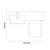 Napoli 250 Olive Green 1000mm 2 Door Vanity Unit Toilet Suite with Left Hand Square Rico Semi Recessed Basin Top Down Dimensions thumbnail