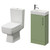 Napoli Cube Olive Green 400mm Single Door Vanity Unit and Toilet Suite with Align Basin Right Hand View thumbnail