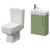 Napoli Cube Olive Green 400mm Single Door Wall Mounted Vanity Unit and Toilet Suite with Align Basin Right Hand View thumbnail