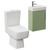 Napoli Cube Olive Green 400mm Single Door Wall Mounted Vanity Unit and Toilet Suite with Align Basin Left Hand View