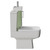 Napoli Cube Olive Green 400mm Single Door Wall Mounted Vanity Unit and Toilet Suite with Align Basin Side View