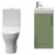 Napoli Cube Olive Green 400mm Single Door Vanity Unit and Jubilee Toilet Suite with Align Basin Front View