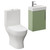 Napoli Cube Olive Green 400mm Single Door Wall Mounted Vanity Unit and Jubilee Toilet Suite with Align Basin Left Hand View