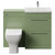 Napoli 390 Olive Green 1100mm 2 Drawer Vanity Unit Toilet Suite with Glide Basin Front View thumbnail