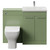 Napoli 390 Olive Green 1100mm 2 Door Vanity Unit Toilet Suite with Glide Basin Front View thumbnail
