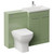 Napoli 390 Olive Green 1100mm 2 Door Vanity Unit Toilet Suite with Glide Basin Left Hand View thumbnail