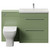Napoli 390 Olive Green 1300mm 2 Drawer Vanity Unit Toilet Suite with Glide Basin Front View thumbnail