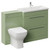 Napoli 390 Olive Green 1300mm 2 Drawer Vanity Unit Toilet Suite with Glide Basin Left Hand View thumbnail