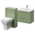 Napoli 390 Olive Green 1100mm Wall Mounted 2 Drawer Vanity Unit and Toilet Suite with Glide Basin Right Hand View