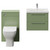 Napoli 390 Olive Green 1100mm Wall Mounted 2 Drawer Vanity Unit and Toilet Suite with Glide Basin Front View thumbnail