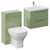 Napoli 390 Olive Green 1100mm Wall Mounted 2 Drawer Vanity Unit and Toilet Suite with Glide Basin Left Hand View thumbnail