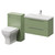 Napoli 390 Olive Green 1300mm Wall Mounted 2 Drawer Vanity Unit and Toilet Suite with Glide Basin Right Hand View