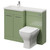 Napoli 390 Olive Green 1100mm 2 Door Vanity Unit Toilet Suite with Square Left Hand Lucia Basin Right Hand View thumbnail