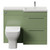 Napoli 390 Olive Green 1100mm 2 Drawer Vanity Unit Toilet Suite with Square Right Hand Lucia Basin Front View thumbnail
