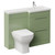 Napoli 390 Olive Green 1100mm 2 Drawer Vanity Unit Toilet Suite with Square Right Hand Lucia Basin Left Hand View thumbnail