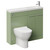 Napoli 250 Olive Green 1000mm 2 Door Vanity Unit Toilet Suite with Round Silvo Basin Left Hand View thumbnail