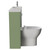 Napoli 250 Olive Green 1000mm 2 Door Vanity Unit Toilet Suite with Round Silvo Basin Side View thumbnail