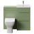Napoli 390 Olive Green 1000mm 2 Drawer Vanity Unit Toilet Suite with Glide Basin Front View